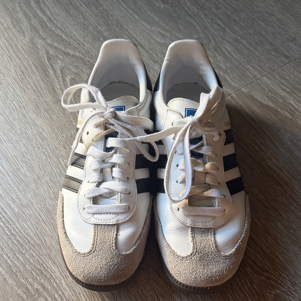 Adidas Classic White and Black Trainers